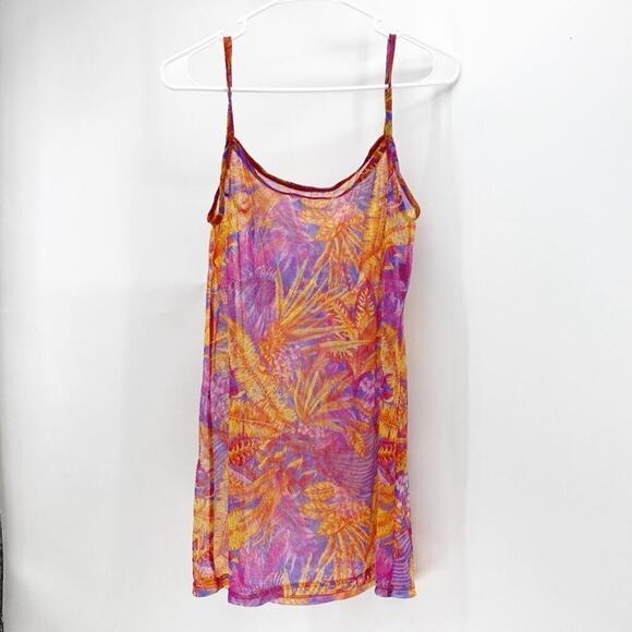 Vintage Solar sun through swimsuit cover up sheer orange pink Barbie 90s avant-g - Picture 1 of 5